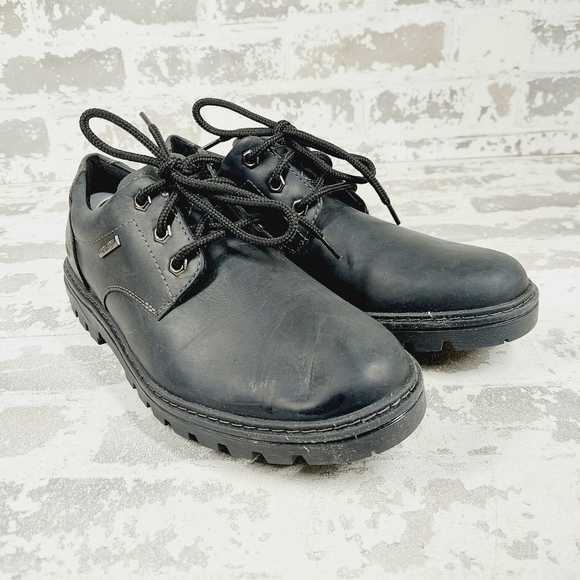 NEW Rockport Black Logo Waterproof Lace Up Casual Derby Oxfords O247 main image 6